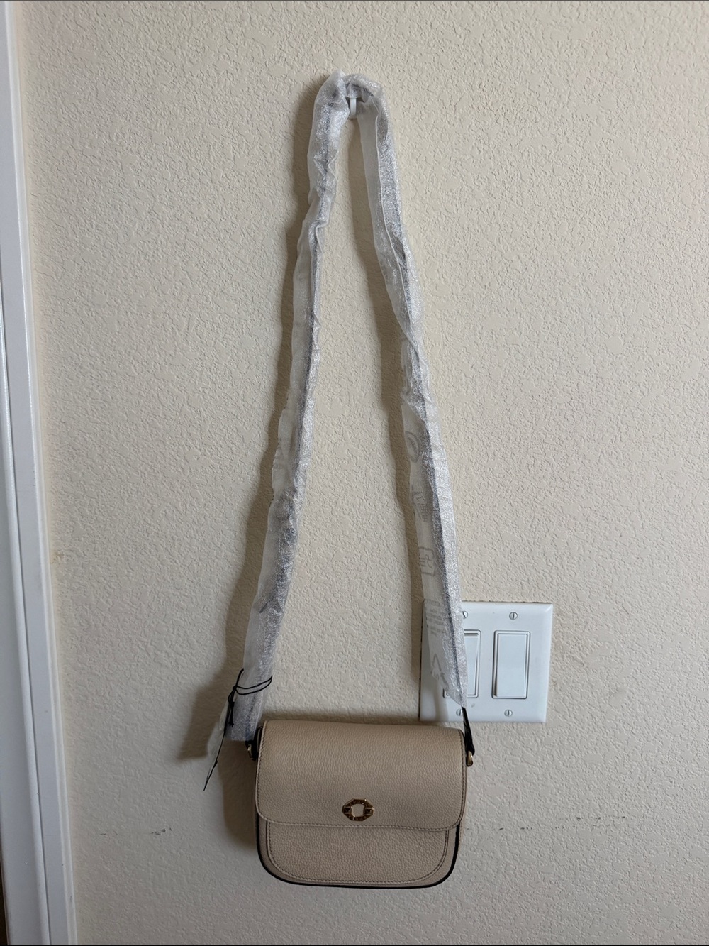 Furla: Women’s Cream Crossbody Bag - Classic Saddle Style